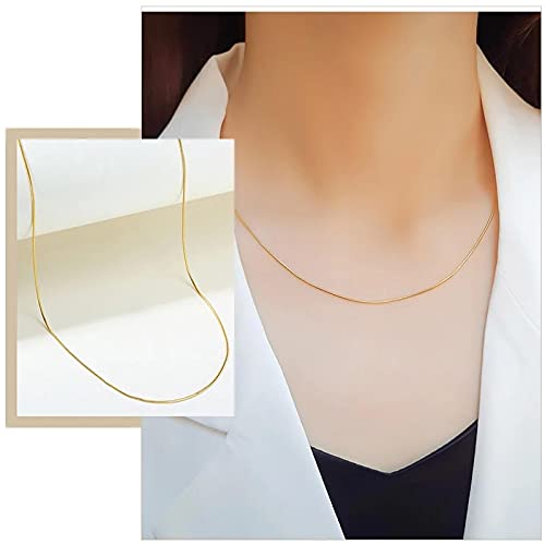 Bywenzai Collar Collar Minimalista De Cadena De Cuerda Fina En El Cuello, Joyería De Latón Dorado De 14 K para Mujeres, Collares De Gargantilla Sexis De Nicho para Mujeres, Regalos De 40 Cm