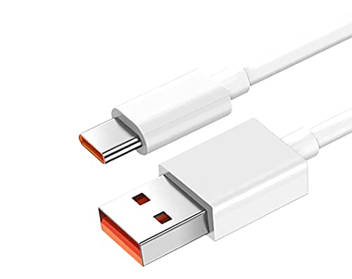 Cable USB-C Compatible Turbo Charge 5A/45W para Xiaomi Mi 10, Mi 11, Redmi Note 9, Note 10, Poco X3- Blanco - Bulk