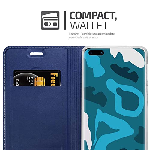 Cadorabo Funda Libro para Huawei P40 Pro en Classy Azul Oscuro - Cubierta Proteccíon con Cierre Magnético, Tarjetero y Función de Suporte - Etui Case Cover Carcasa