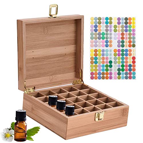 Caja de Bambú de Almacenamiento de Aceite Esencial de 25 Ranuras - Almacenamiento 5 a 10 ml de Botellas de Aceites Esenciales y Perfume #2