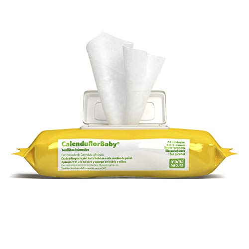 CalenduflorBaby Toallitas húmedas Bebé Mama Natura, Biodegradables con Extracto Calendula officinalis. 10 packs x 72 uds (720 unidades) - Aptas para el WC