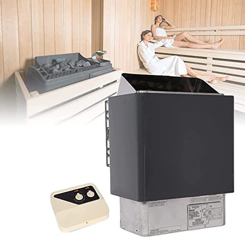 Calentador de sauna seca, estufa eléctrica para sauna, cacerola eléctrica de la sauna de 220V,estufa de sauna con controlador externo,3-6kw Control de temperatura doble ducha capa de spa,4.5KW