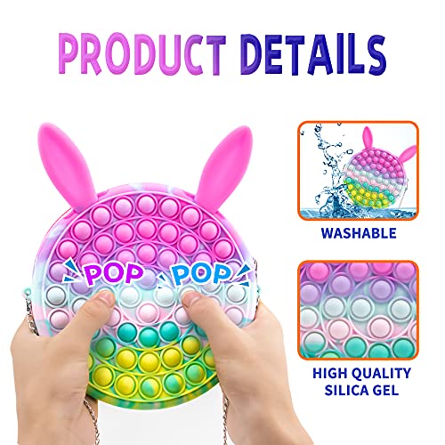 CaLeQi Pop it Push Bubble Bolsa de Hombro, Fidget Sensory Toy Bag Simple Toy Bag Sensory Bolsas de Hombro Sensoriales, Moda Creativa Diagonal Bolsa Juguetes de Mano