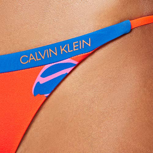 Calvin Klein Bikini, Pop Garden Mandarín Rojo, S para Mujer