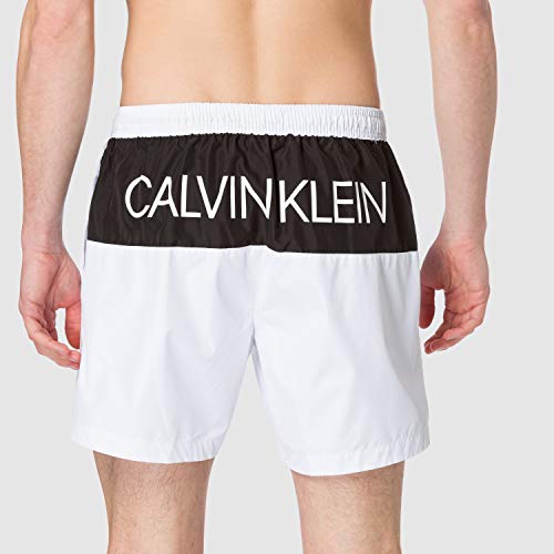 Calvin Klein Cordón Mediano Bañador para Hombre, Pvh Classic White, M (Pack de 2)