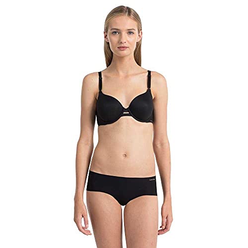 Calvin Klein High Waist Hipster-Invisibles Braguita, Negro (Black 001), L para Mujer