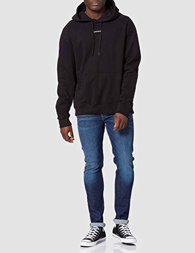 Calvin Klein Jeans Sudadera con Capucha de Micro Marca, CK Black, L para Hombre