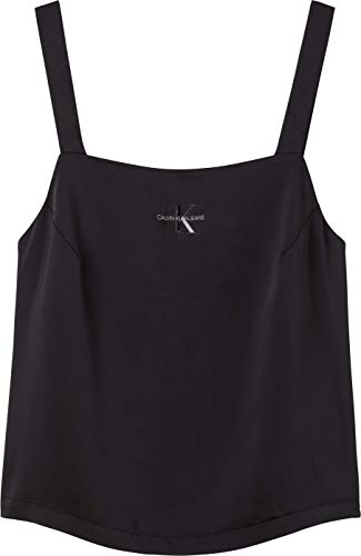 Calvin Klein Jeans Wide Straps Satin Top Camiseta, CK Black, M para Mujer