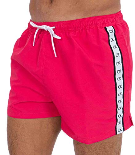 Calvin Klein Logotipo Premium Cinta Atlética-Corte Pantalones De Baño De Los Hombres, Rosa Joya Pequeño