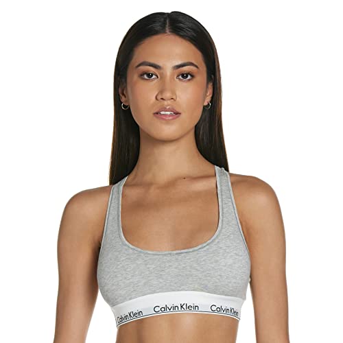 Calvin Klein Modern Cotton Unlined Bralette Sujetador Deportivo, Gris (Grey Heather 020), S para Mujer