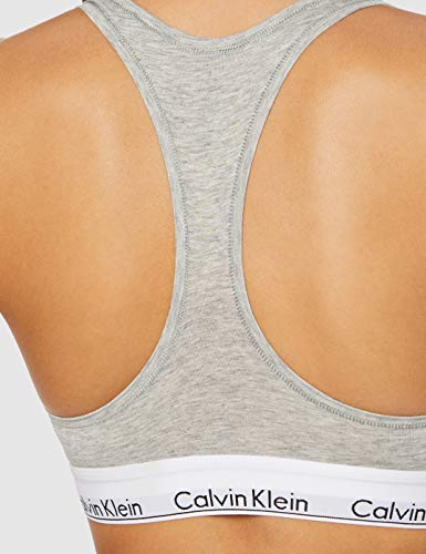 Calvin Klein Modern Cotton Unlined Bralette Sujetador Deportivo, Gris (Grey Heather 020), S para Mujer