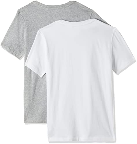 Calvin Klein SS tee Camiseta, Blanco (White/Grey Htr 926), 164 centimeters (Talla del fabricante: 12-14) para Niños