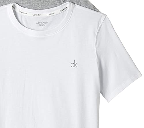 Calvin Klein SS tee Camiseta, Blanco (White/Grey Htr 926), 164 centimeters (Talla del fabricante: 12-14) para Niños