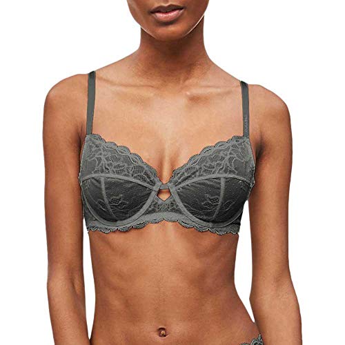 Calvin Klein Unlined Full Coverage Sujetador, Gris (Mountain Ash Amh), C (Talla del Fabricante: 0C34) (Pack de 2) para Mujer