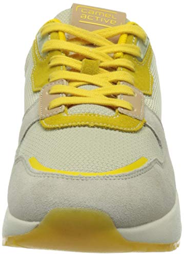 camel active Ramble Sneaker, Zapatillas Mujer, Beige Amarillo, 36 EU