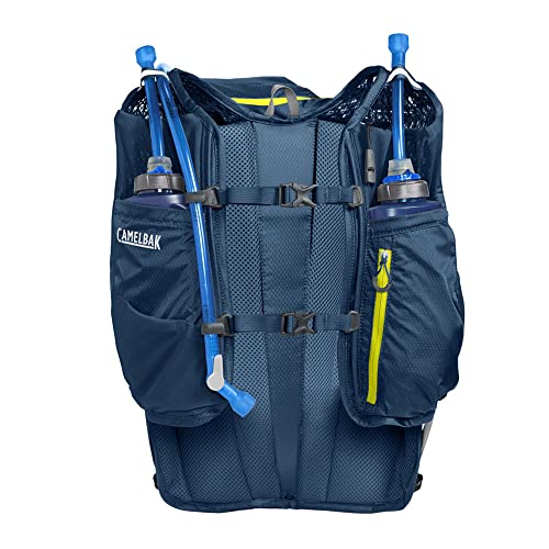 CamelBak Octane 18 16 l Pack + Crux 2 l, Multisport Packs con HIDRATACIÓN Unisex Adulto, Gibraltar Navy/Sulphur Springs, 18 L