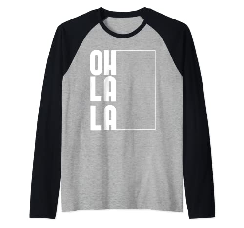 Camiseta de diseño OHLALA con Outline OH LA LOGO Camiseta Manga Raglan