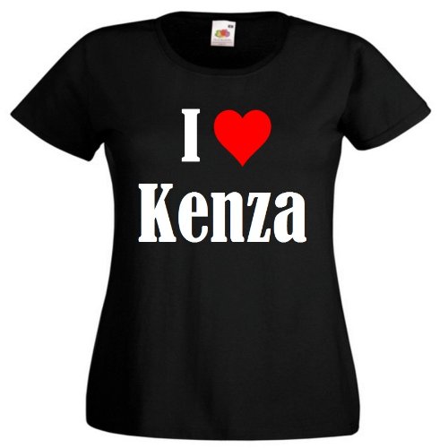 Camiseta I Love Kenza para mujer, hombre y niños en los colores negro, blanco y rosa. Negro 4 años