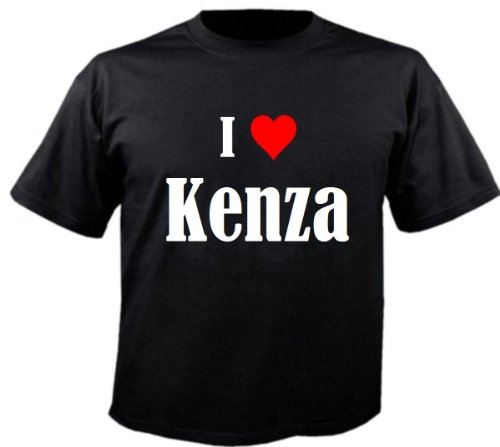 Camiseta I Love Kenza para mujer, hombre y niños en los colores negro, blanco y rosa. Negro 4 años