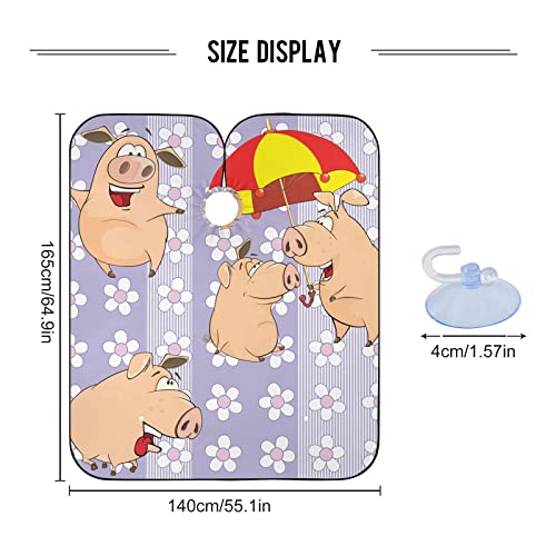 Capa de peluquería impermeable 1 para adultos corte de pelo Cabo corte de pelo babero salón Cabo Unisex lindo Cartoon Fly Pig paraguas