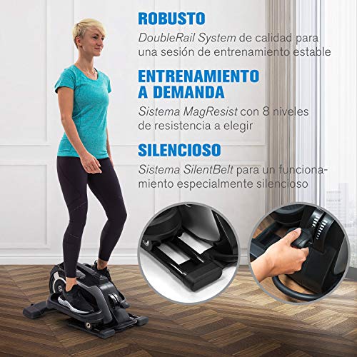 CAPITAL SPORTS Evo Nano - pedaleador, pedaleador electrico, ordenador de entrenamiento, soporte de aplicación Kinomap, pedalear sentado, Bluetooth, resistencia 8 pasos, sistema SilentBelt, antracita