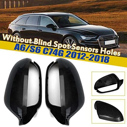 Car Side Wing Vista Trasera Espejo retrovisor Shells Cover Case Caps Carbon Look Piezas Exteriores, For- A6 C7 S6 4g 2012-2018   Patrón de Carbono