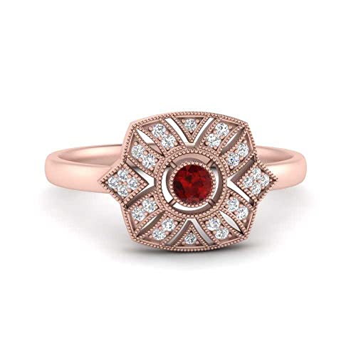 CaratYogi 14K Rose PLAZADO DE Oro DE Rosa Productos INFINITOS FOREBRADOS Ruby Gemstones ANTICANOS ANTICANOS Regalo para SU JOYERÍA DE Boda para FOREY Amor ATILLIR