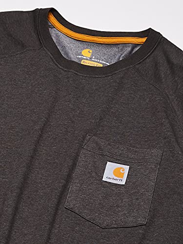 Carhartt Force Cotton Delmont Short-Sleeve T-Shirt Camiseta, Carbon Heather, L para Hombre