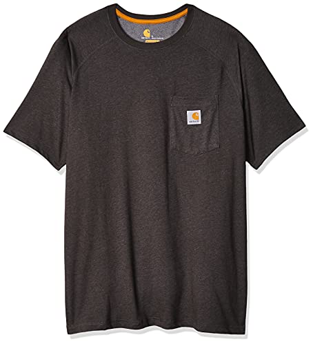 Carhartt Force Cotton Delmont Short-Sleeve T-Shirt Camiseta, Carbon Heather, L para Hombre