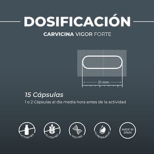 Carvicina Vigor Forte 7.000 mg – 15 Cápsulas | Relafit - Laboratorios MS | 13 Ingredientes dinamizadores para el aumento del rendimiento masculino | Potenciador de Testosterona