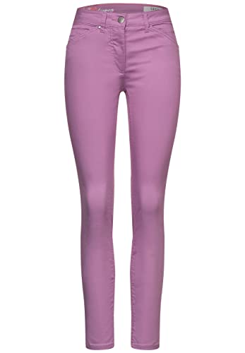 Cecil - Pantalones Slim Fit con Revestimiento en Color Violeta escarchado