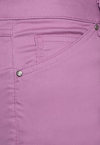 Cecil - Pantalones Slim Fit con Revestimiento en Color Violeta escarchado