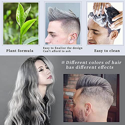 Cera Color Pelo Tinte de Cabello Temporal Tinte Barba Hombre, Desechable Mate Tinte Pelo Gris para Hombres Mujeres Party Cosplay Halloween,Gris