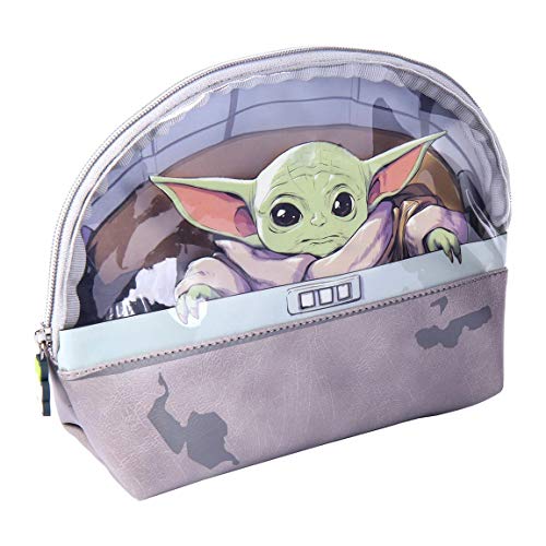 CERDÁ LIFE'S LITTLE MOMENTS CD-21-3218 Bolsa de Aseo Baby Yoda con Forro Interior-Licencia Oficial Star Wars, 100% PU, Multicolor, Estandar