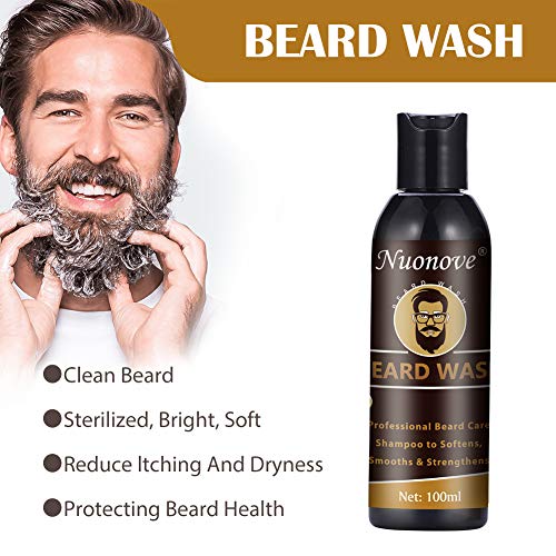 Champú Para Barba, Champú barba, Barba Cuidado Kit, Limpia en Profundidad, Suaviza y Nutre La Barba, y Promueve El Crecimiento De La Barba 100ML