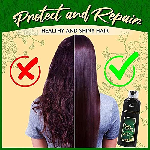 Champú para teñir el cabello de 500 ml Champú con tinte para el cabello a base de hierbas para hombres y mujeres,tinte temporal para el cabello,últimos 30 días,excelente opción para mujeres y hombres