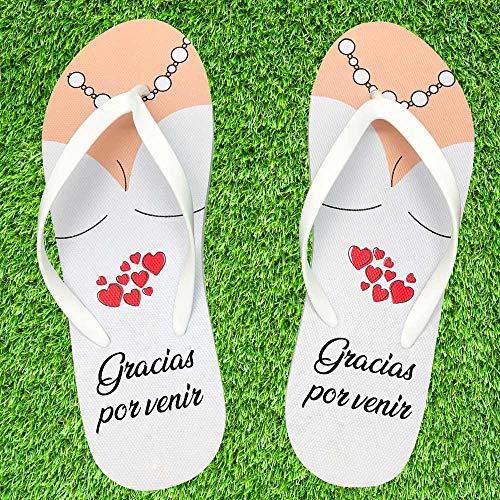 Chanclas Novios Gracias por Venir (Pack de 12 Pares) Detalles de Boda Comprar Online