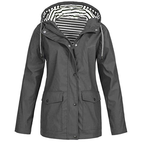 Chaqueta de montañismo al Aire Libre de Dos Piezas Tres en uno con Capucha de Color Liso Novedades Chaquetas Cortavientos de Longitud Media Cuello de Capucha Moda Abrigo Femenino Informal y Ligero