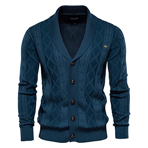 Chaqueta Tipo cárdigan para Hombre Primavera, otoño e Invierno Suéter Grueso para Hombre Prendas de Punto para Hombre de Moda Top de Gran tamaño Manga Larga