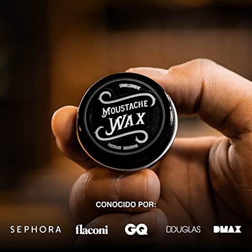 Charlemagne Moustache Wax - Cera para bigote masculino - Cera para barba - Elaborada con cera de abeja real y manteca de coco - Cera Barba Ingredientes naturales - Cuidado del bigote y de la barba