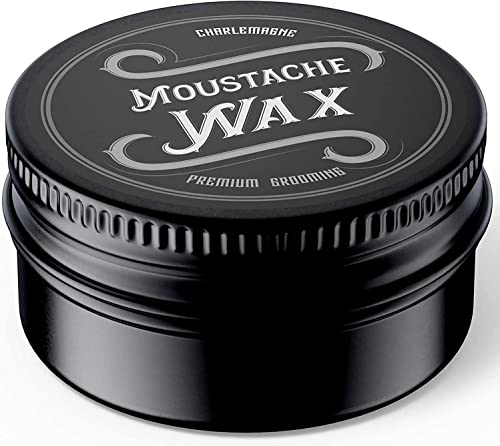 Charlemagne Moustache Wax - Cera para bigote masculino - Cera para barba - Elaborada con cera de abeja real y manteca de coco - Cera Barba Ingredientes naturales - Cuidado del bigote y de la barba