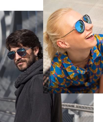 CLANDESTINE A15 Silver Navy Ice Blue - Gafas de sol Nylon HD Hombre & Mujer