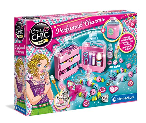 Clementoni - Crazy Chic- Perfumed Charms - Abalorios collares y pulseras infantiles- 6 años (18600)