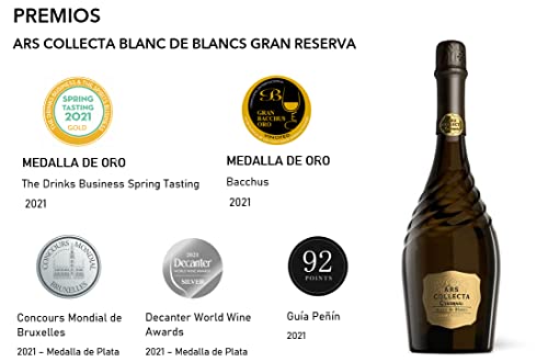 Codorníu Ars Collecta Blanc de Blancs - Cava Reserva - Estuche 2 botellas 75cl + 2 copas