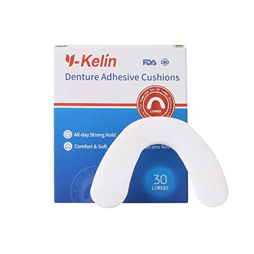 Cojín adhesivo para dentadura inferior Y-Kelin, 30 almohadillas (1 Pack)