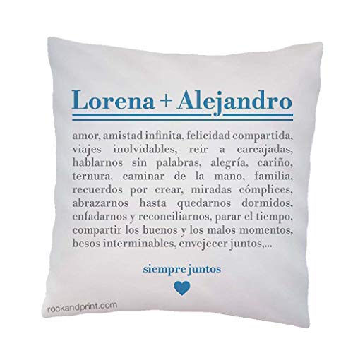 Cojín SAN VALENTÍN personalizado 40x40 cm. Incluye relleno. Elige el color. Definición Amor. Regalo San Valentin novios, cumpleaños, aniversario. pareja, novia