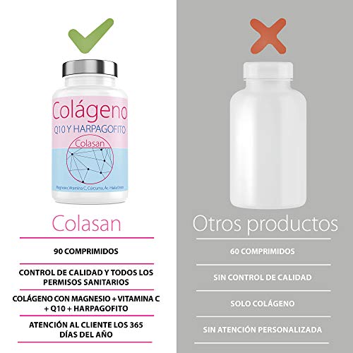 Colágeno Con Magnesio 180 comprimidos |Vitamina C|Ácido Hialurónico + Q10 |Cúrcuma | Hárpago | Vitamina D3 |Suplemento Para Una Piel Radiante y Un Buen Mantenimiento de las Articulaciones