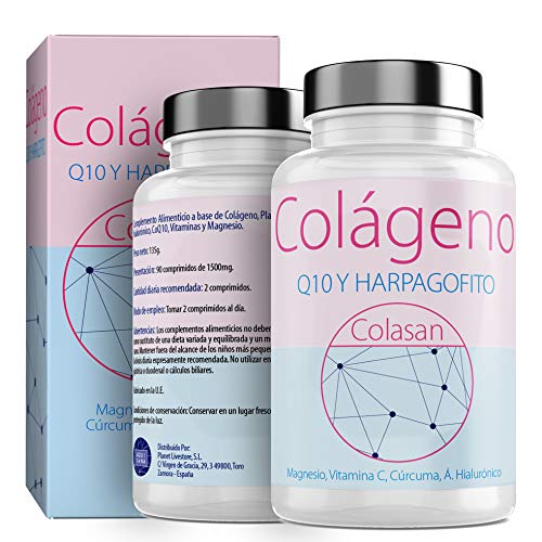 Colágeno Con Magnesio 180 comprimidos |Vitamina C|Ácido Hialurónico + Q10 |Cúrcuma | Hárpago | Vitamina D3 |Suplemento Para Una Piel Radiante y Un Buen Mantenimiento de las Articulaciones