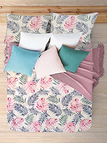 Colcha Bouti Primavera y Verano Flores Colores Alegres para Cama de (Cama 150)