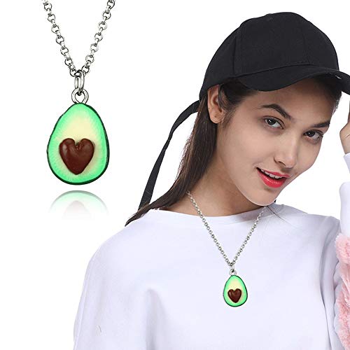 Colgante de cadena 2 piezas BFF Aguacate verde para parejas collares de amistad de amor Mejor amigo Haslkette, collares de joyería para niños Adolescentes Mejores amigos amantes y regalos de pareja